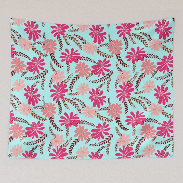 Item preview, FLORAL SPREAD - AQUA designed and sold by PrachiManerikar.