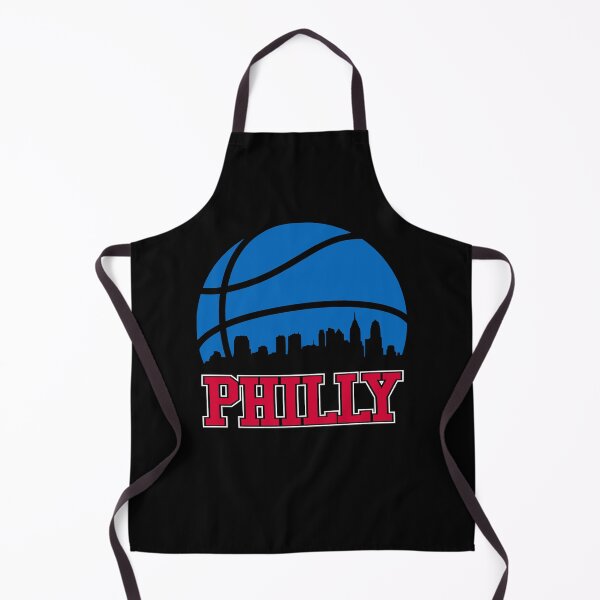 Aperçu de l'œuvre Skyline de la ville de Philadelphie Retro 76ers Basketball créée et vendue par pixeljamz.