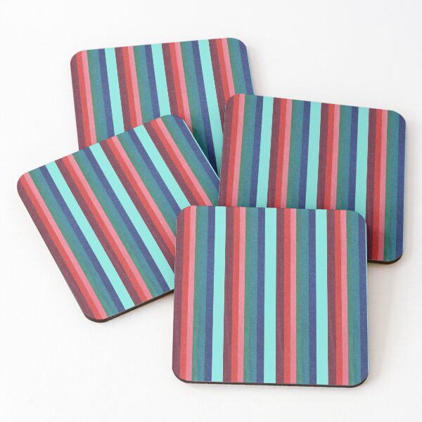 Item preview, Muted Rainbow Vertical Stripes and Bright Aqua Blue designed and sold by BelindaFuller.