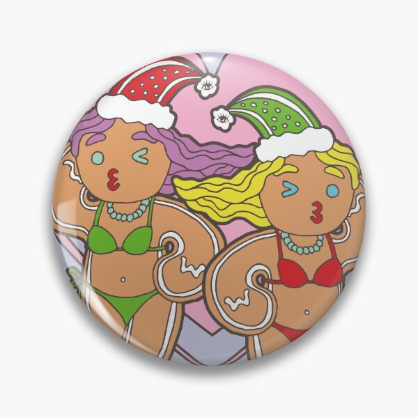 Item preview, Gingerbread Lesbian Lover- Couple of the Year | Purple Background | Curious Eyeball designed and sold by CuriousEyeball.