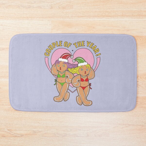 Item preview, Gingerbread Lesbian Lover- Couple of the Year | Purple Background | Curious Eyeball designed and sold by CuriousEyeball.