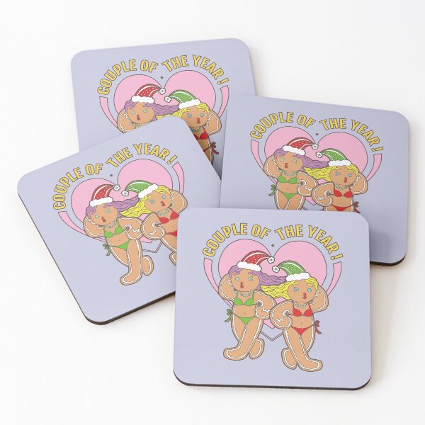 Item preview, Gingerbread Lesbian Lover- Couple of the Year | Purple Background | Curious Eyeball designed and sold by CuriousEyeball.