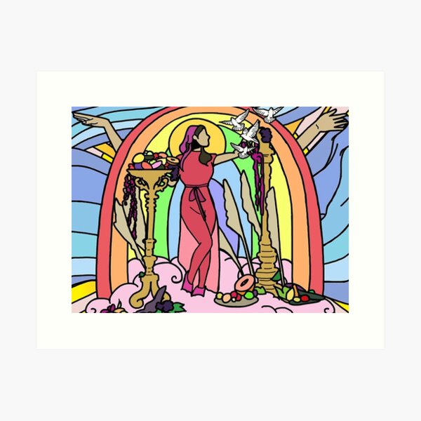 MAN'S WORLD - medieval tapestry inspired Art Print