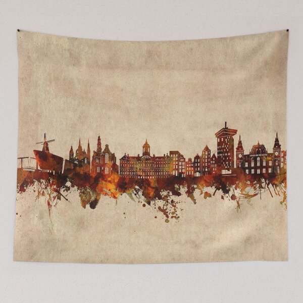 Item preview, amsterdam skyline vintage designed and sold by BekimART2.