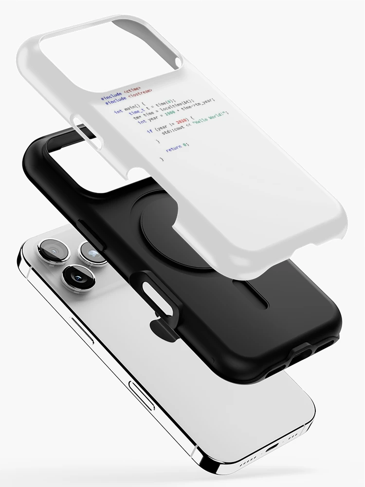 Thumbnail 2 of 4, iPhone Case, Hello World 2020 in C++ Programming Language, Programmer, Source Code, Software Engineer, Computer Science, Programming Humor designed and sold by Max-Wear.