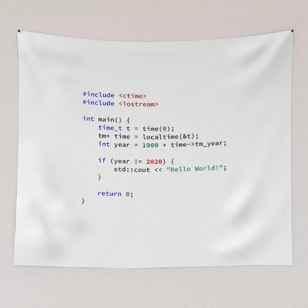 Item preview, Hello World 2020 in C++ Programming Language, Programmer, Source Code, Software Engineer, Computer Science, Programming Humor designed and sold by Max-Wear.