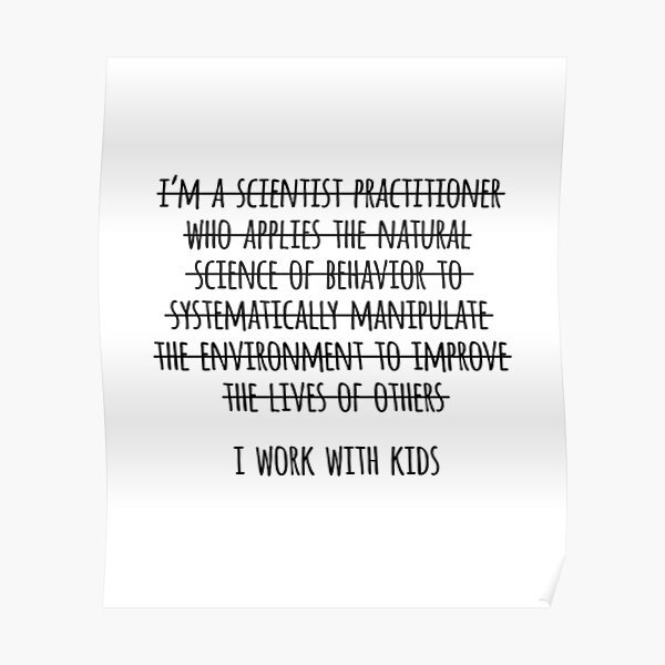I Work With Kids Poster