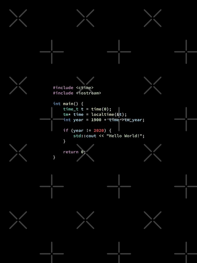 Thumbnail 4 of 4, Samsung Galaxy Phone Case, Hello World 2020 in C++ Programming Language, Programmer, Source Code, Software Engineer, Computer Science, Programming Humor, Dark designed and sold by Max-Wear.