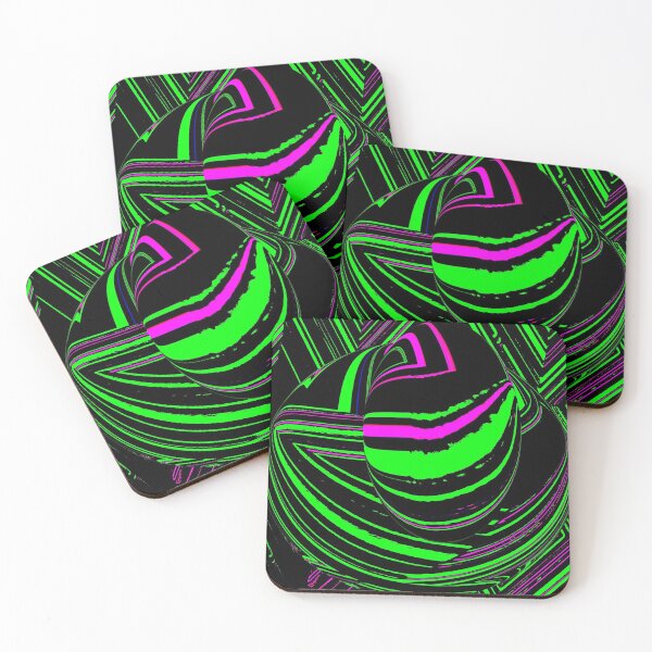Item preview, Black Neon Green & Neon Pink  Abstract pattern by Iritof designed and sold by iritof.