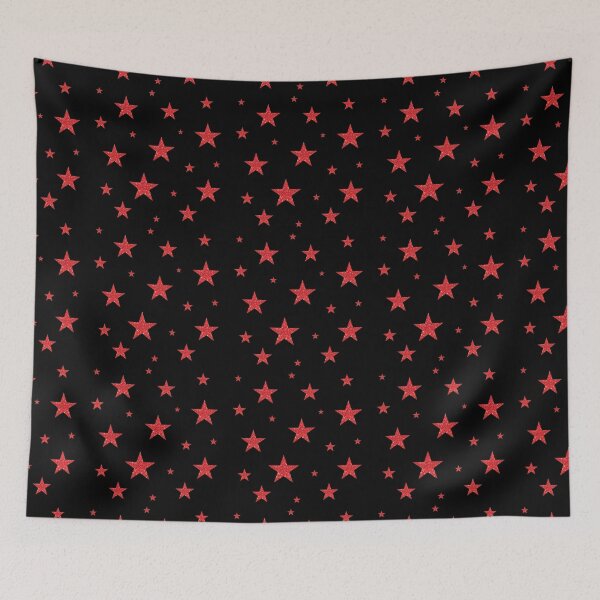 Item preview, Red Sparkling Stars on Black designed and sold by BelindaFuller.