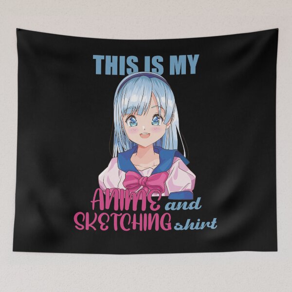 Item preview, Anime Girl Sketching Drawing aesthetic Manga Otaku Kawaii designed and sold by aubb7.