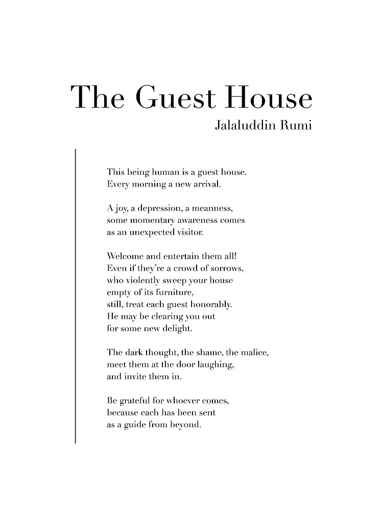 The Guest House Poem Rumi Quote 