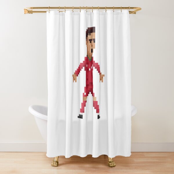Ronaldo 'Thenaldo' Retro-Inspired Football 8-bit Player Figure Shower Curtain