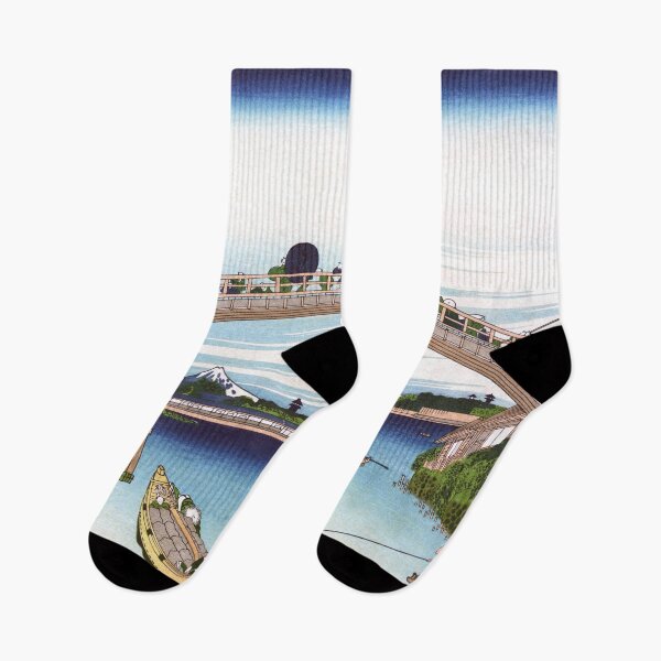 Item preview, Under Mannen Bridge at Fukagawa by Katsushika Hokusai designed and sold by Takeda-art.