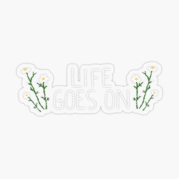 BTS 'LIFE GOES ON' ♡ (Efecto de bordado) Pegatina transparente