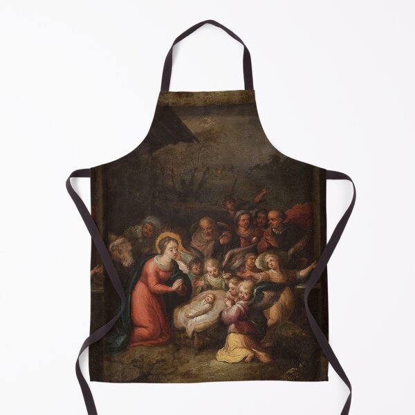 Item preview, Baby Jesus and Mary with angels vintage Nativity art designed and sold by Vintage Designs +.