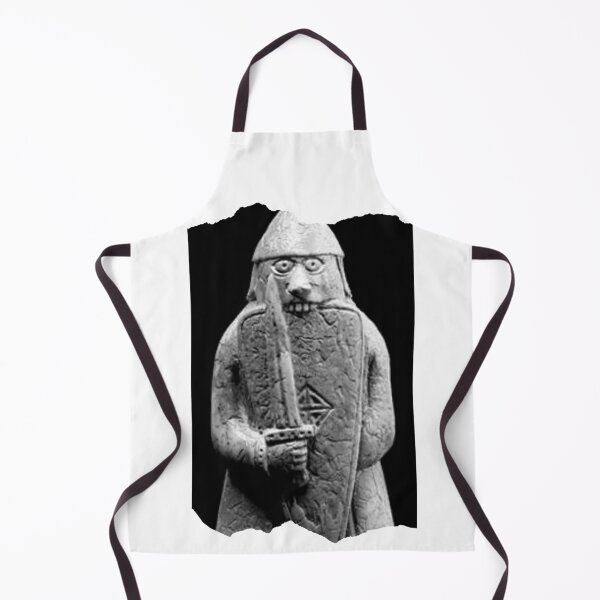 Item preview, Lewis Viking Chessmen - Shield-Biting Berserker in Black & White designed and sold by Orkneyology.