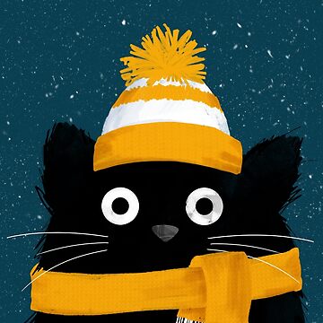 Artwork thumbnail, Snowy Winter Day Cat by Doozal
