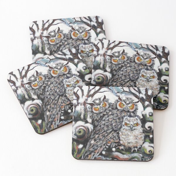 Item preview, The Owl Family's Snowy Day designed and sold by TheresaJaneArt.