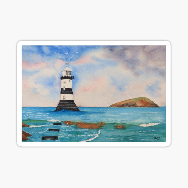 Painting Happisburgh Lighthouse Norfolk England typical seascape