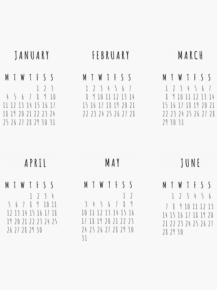 bullet-journal-2021-january-to-june-calendar-sticker-by