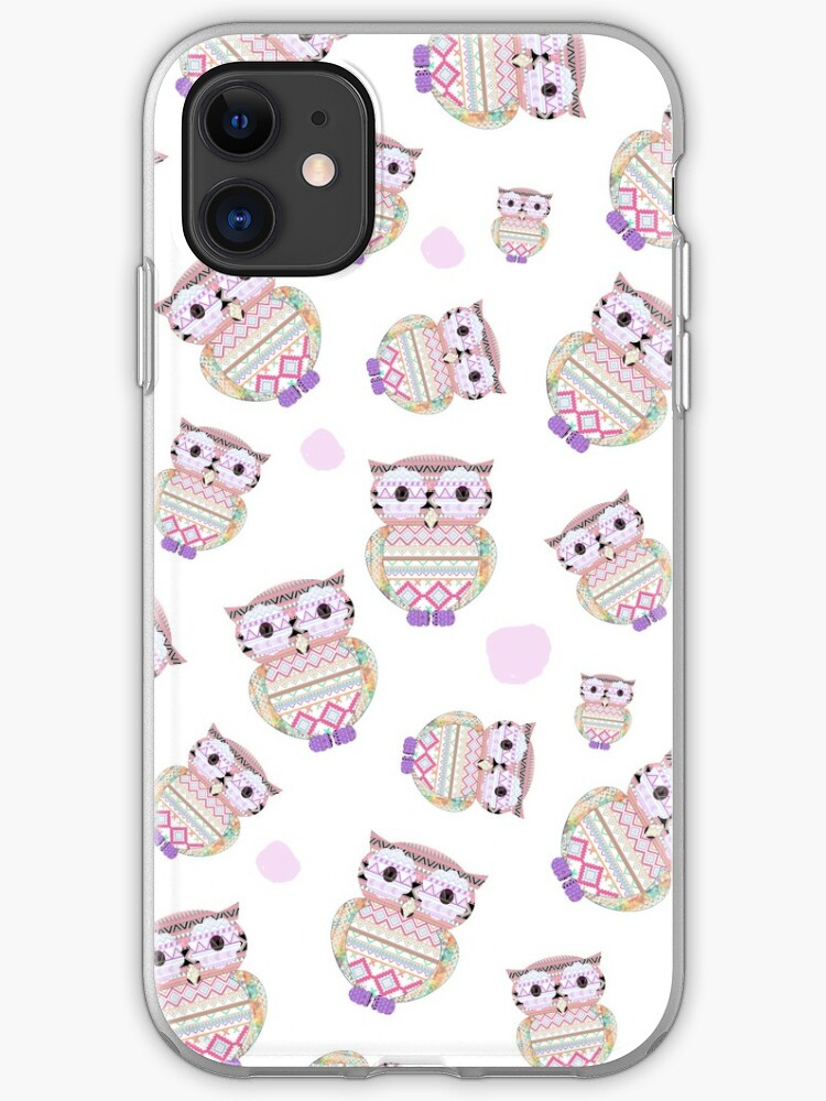 Pink Owl Pattern iphone case