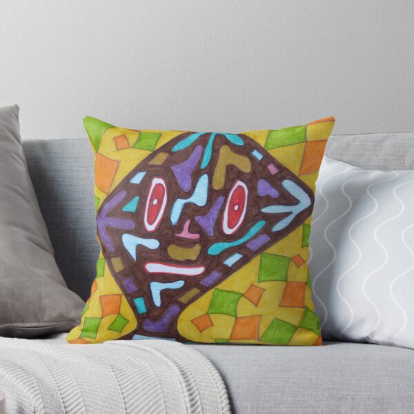 Item preview, Strange face trapezoid brown on yellow designed and sold by Rozenn Artiste.