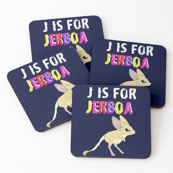 Item preview, J is for Jerboa - white and Rainbow text cute fluffy animal designed and sold by DesignsBySaxton.