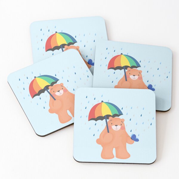 Item preview, Rainy Day - Jelly the Bear (Light Blue Background) designed and sold by Jelly Bear.