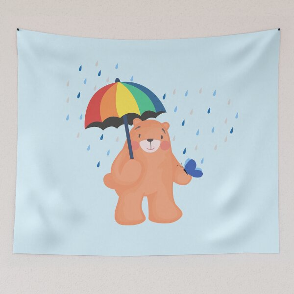 Item preview, Rainy Day - Jelly the Bear (Light Blue Background) designed and sold by Jelly Bear.