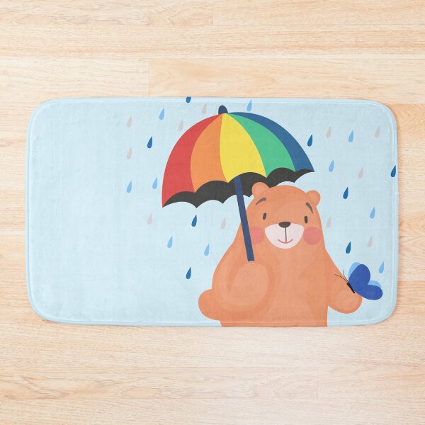 Item preview, Rainy Day - Jelly the Bear (Light Blue Background) designed and sold by Jelly Bear.