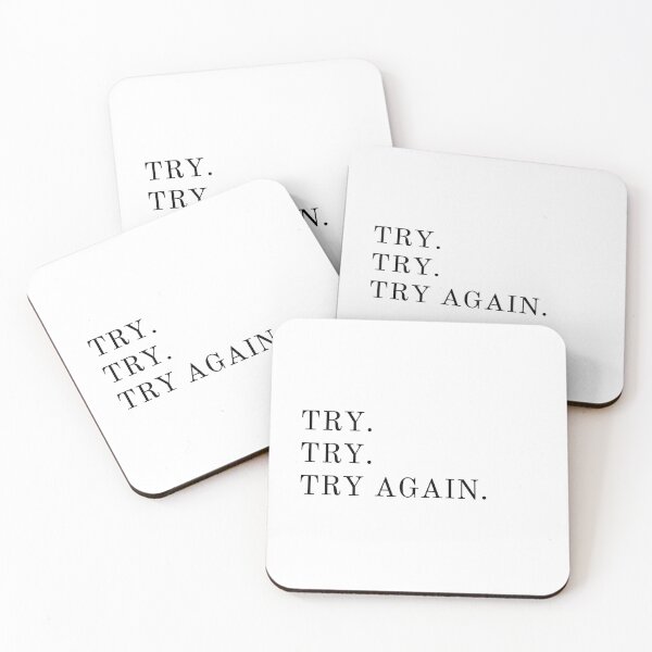 Item preview, Try Try Try Again Minimalist Quote by MNMLworks designed and sold by MNMLworks.
