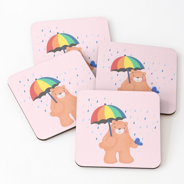 Item preview, Rainy Day - Jelly the Bear (Light Pink Background) designed and sold by Jelly Bear.
