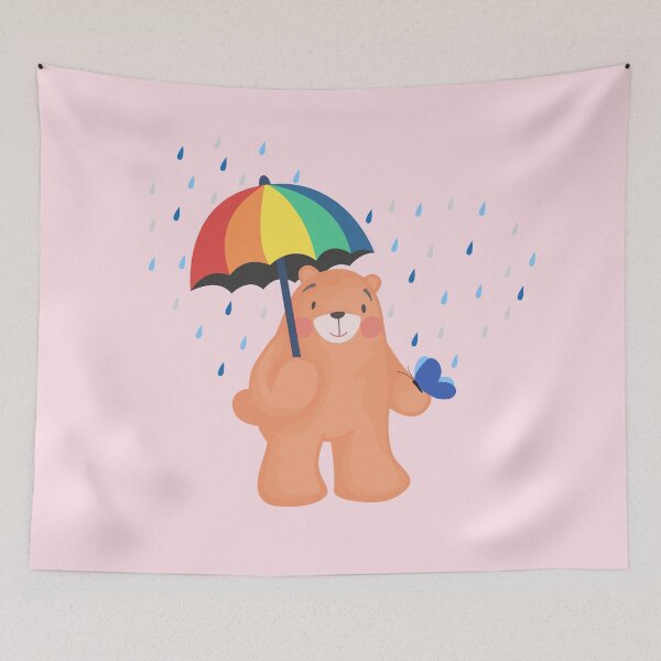 Item preview, Rainy Day - Jelly the Bear (Light Pink Background) designed and sold by Jelly Bear.