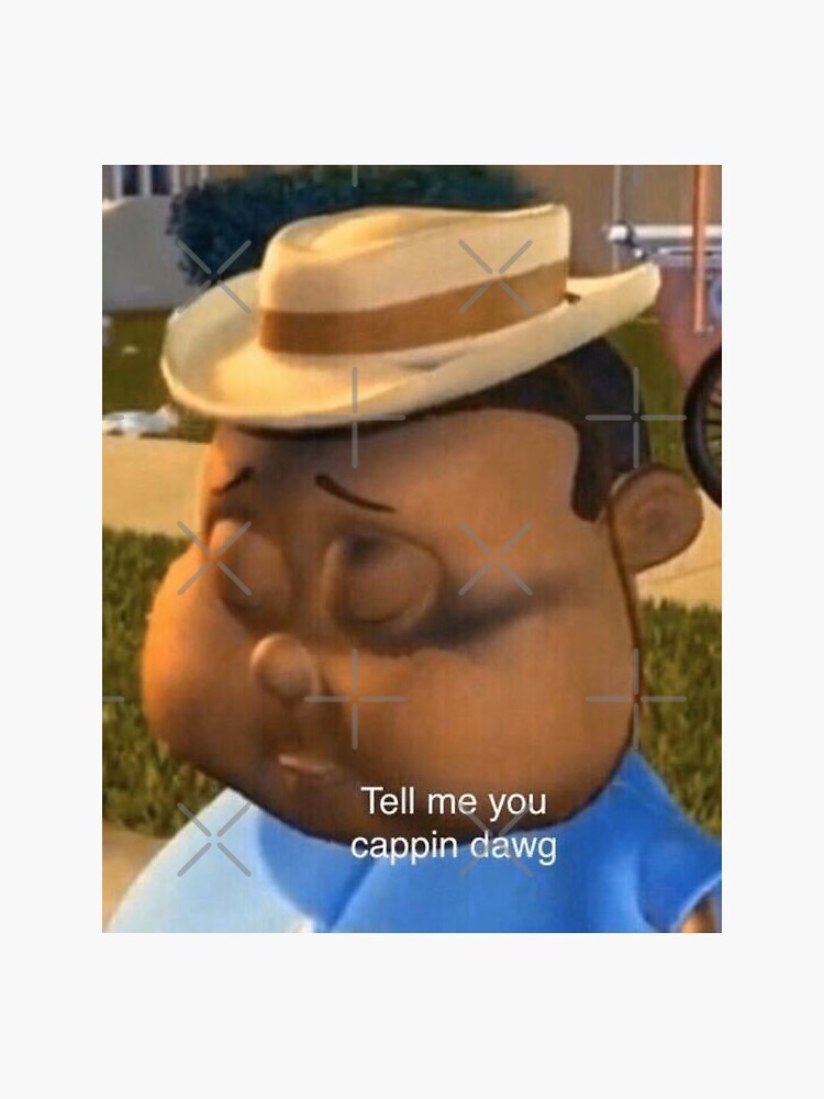 "Tell Me You Cappin Dawg Meme Sticker" Sticker for Sale by celaharper