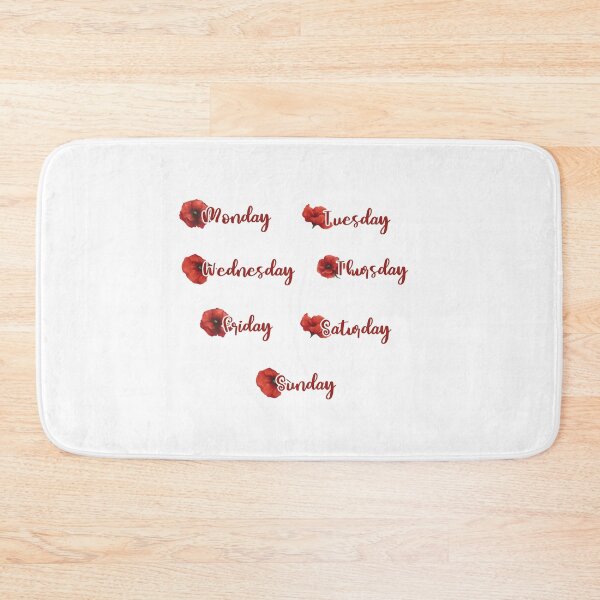 Item preview, poppy weekdays designed and sold by MarinaBDesigns.