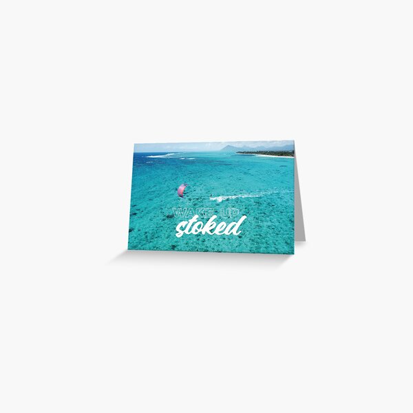 Wake Up Stoked | Mauritius Edition | Kitesurf Print Grußkarte