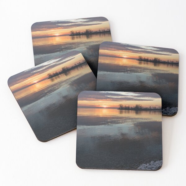 Item preview, Icy Sunrise - Winter Waterfront Tranquility designed and sold by Georgia Mizuleva.