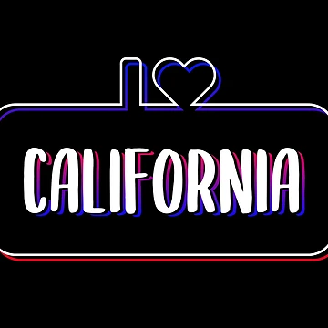 Artwork thumbnail, I Love California Colorful Text by RADesigns21
