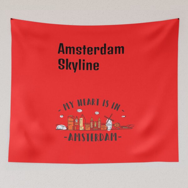Item preview, Red Amsterdam Skyline designed and sold by DamaliePierre.