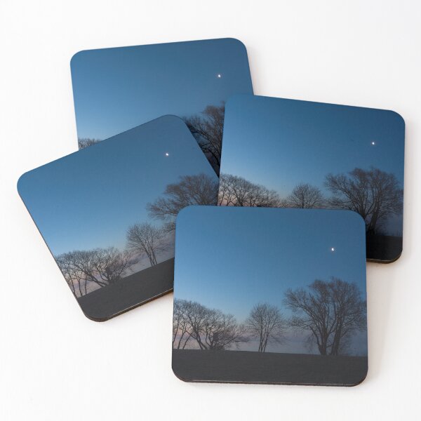 Item preview, Blue Hour Moon - Bare Trees Silhouettes on the Lake Shore designed and sold by Georgia Mizuleva.