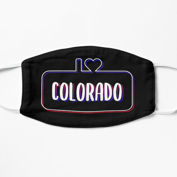 I Love Colorado Colorful Text Flat Mask
