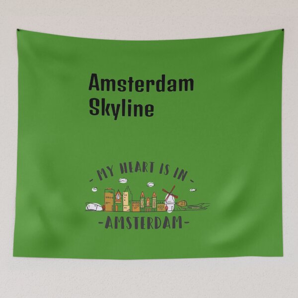 Item preview, Green Amsterdam Skyline designed and sold by DamaliePierre.