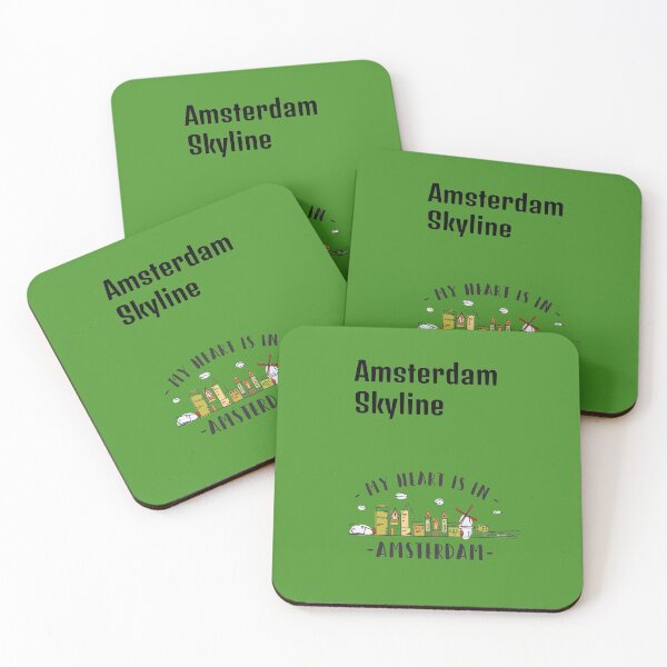 Item preview, Green Amsterdam Skyline designed and sold by DamaliePierre.