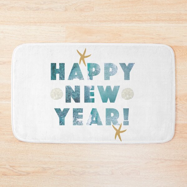 Item preview, Happy New Year 2021 Ocean Waves Starfish Sand Dollars designed and sold by beachchic.