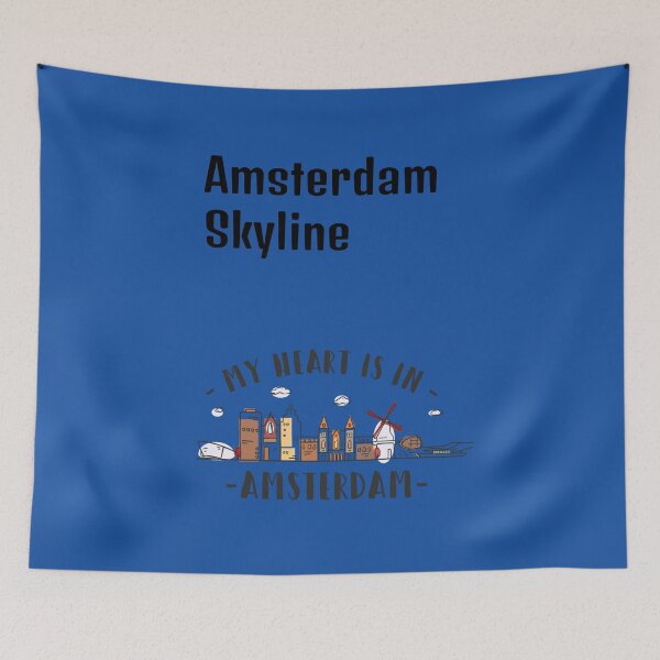 Item preview, Blue Amsterdam Skyline designed and sold by DamaliePierre.