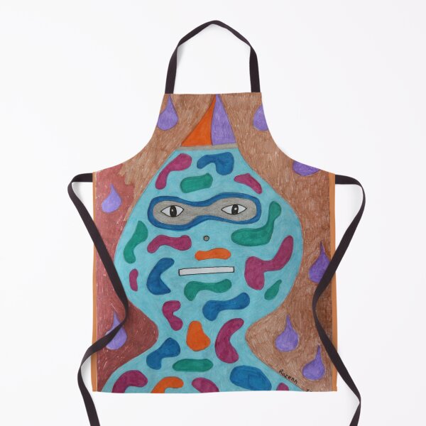 Item preview, Strange face trapezoid brown on yellow designed and sold by Rozenn Artiste.