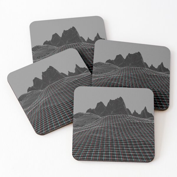 Item preview, 3D Optical Illusion Abstract Landscape Op Art Wireframe (Black/White) designed and sold by hyproinc.