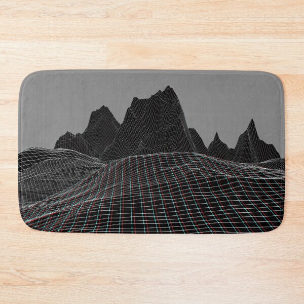 Item preview, 3D Optical Illusion Abstract Landscape Op Art Wireframe (Black/White) designed and sold by hyproinc.