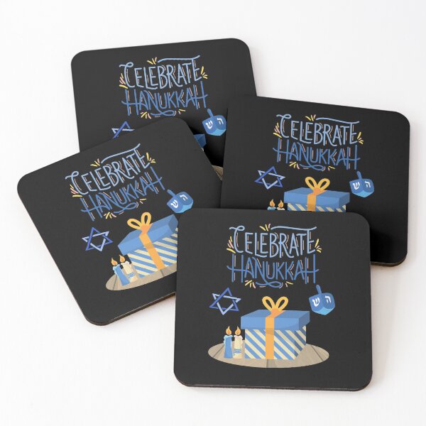 Item preview, Celebrate Hanukkah-Black Background  designed and sold by Trendi61.
